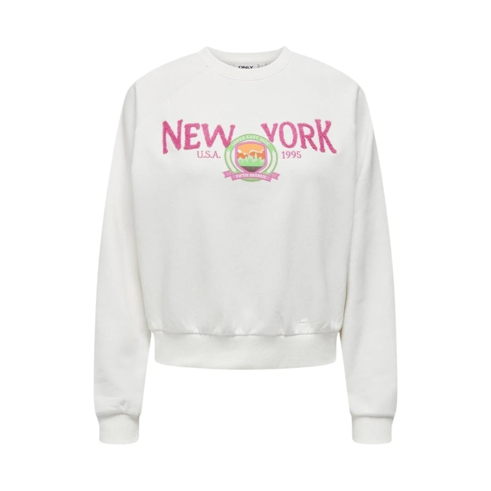Only Goldie Lange Mouw NYC Sweater White Dames