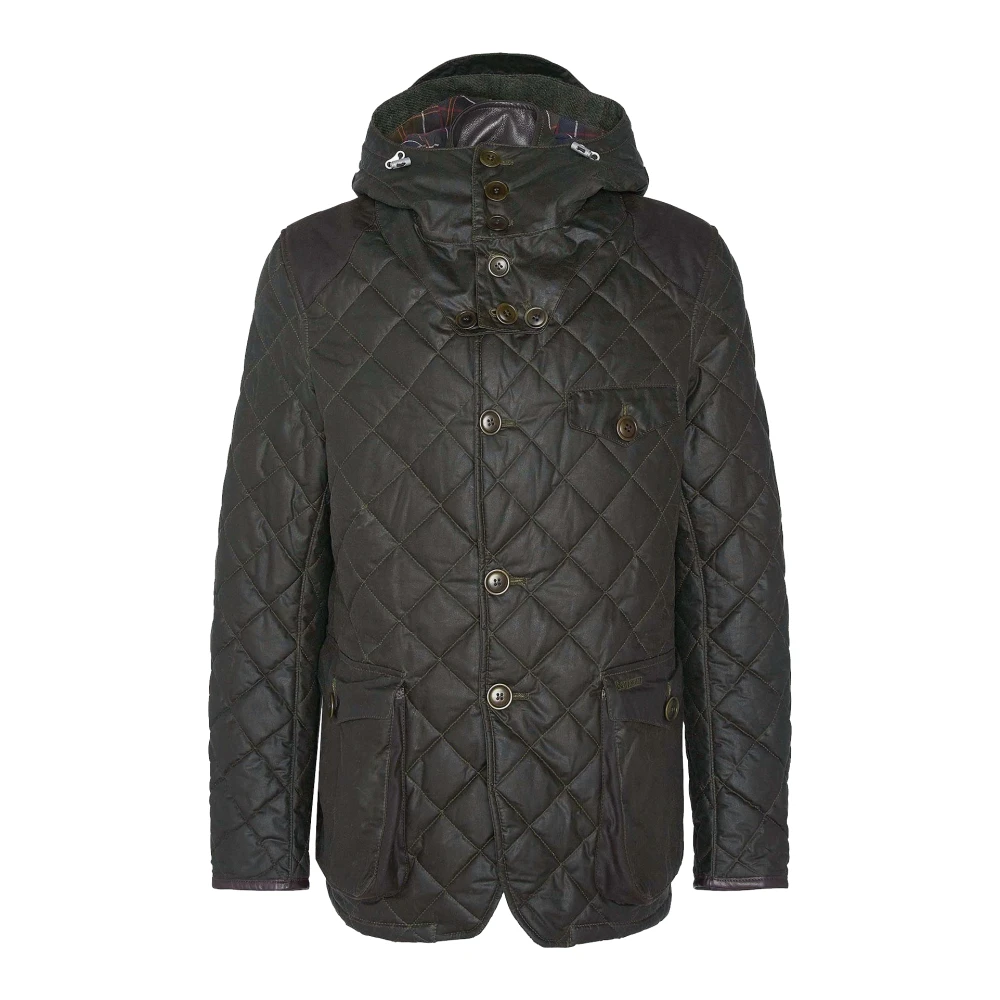Barbour Gewatteerde Gewaxte Jas in Olijf Green Heren