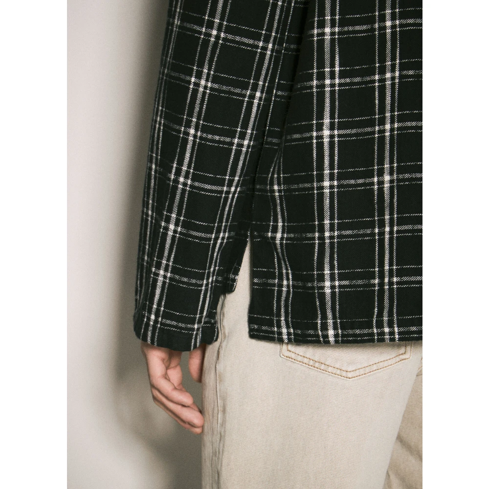 Our Legacy Geruite Katoenen Overshirt Black Heren