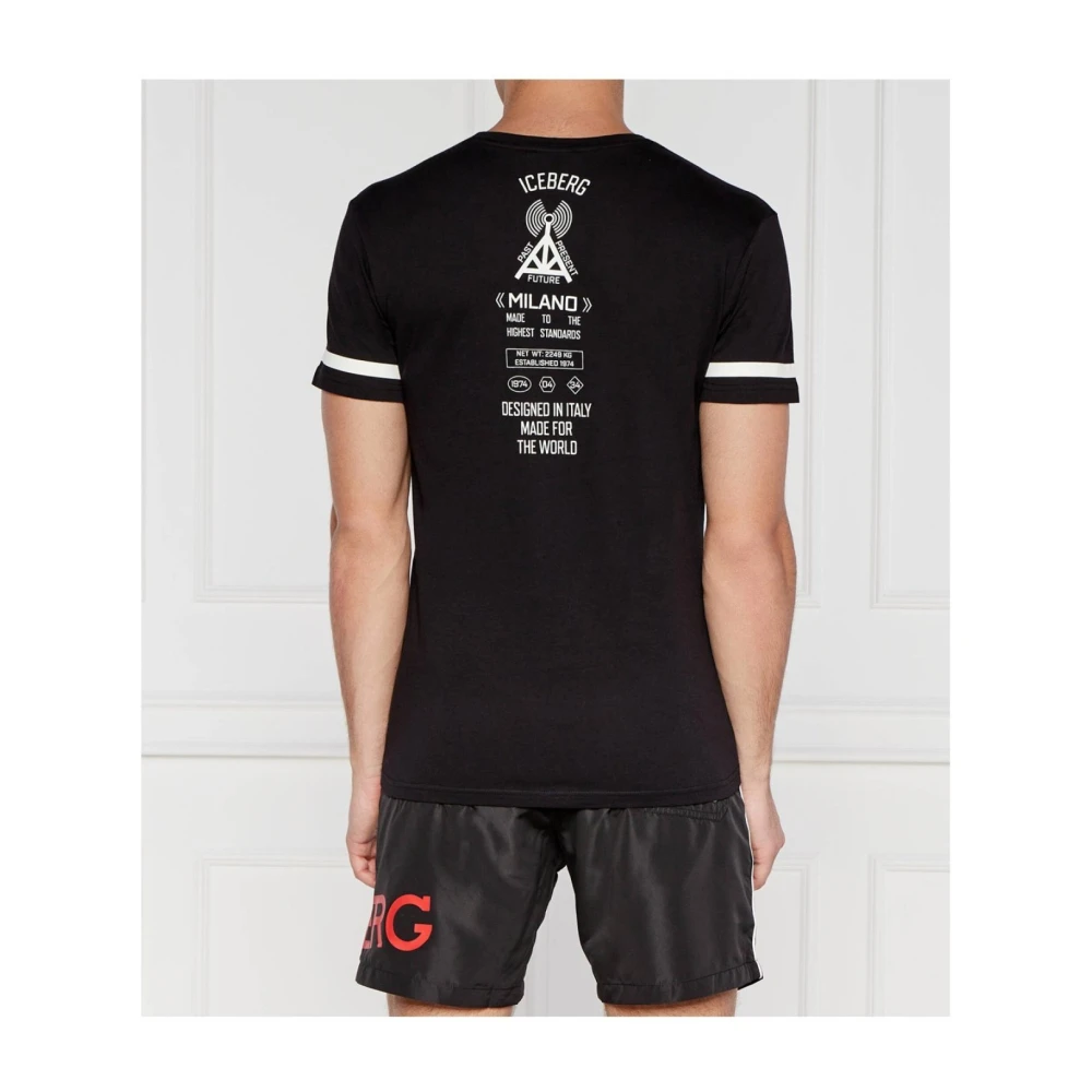 Iceberg Korte Mouw T-shirt Zwart Regular Fit Black Heren