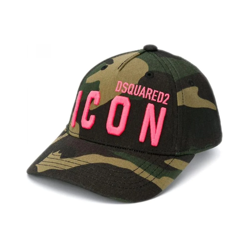 Dsquared2 Iconische Militair Groene Geëmbosseerde Katoenen Pet Green Unisex