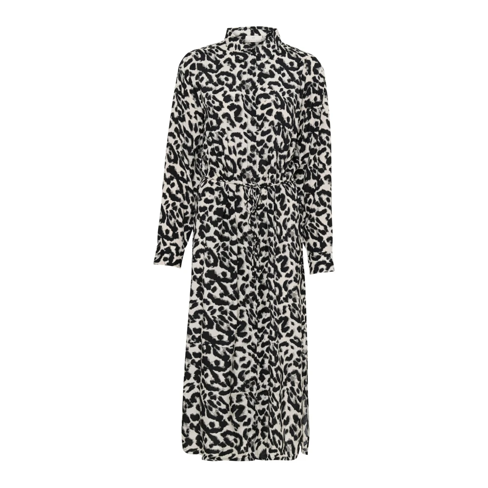 Kaffe Women's Multicolor Shirt Dresses,, Leopard Print Shirt Dress Medium
