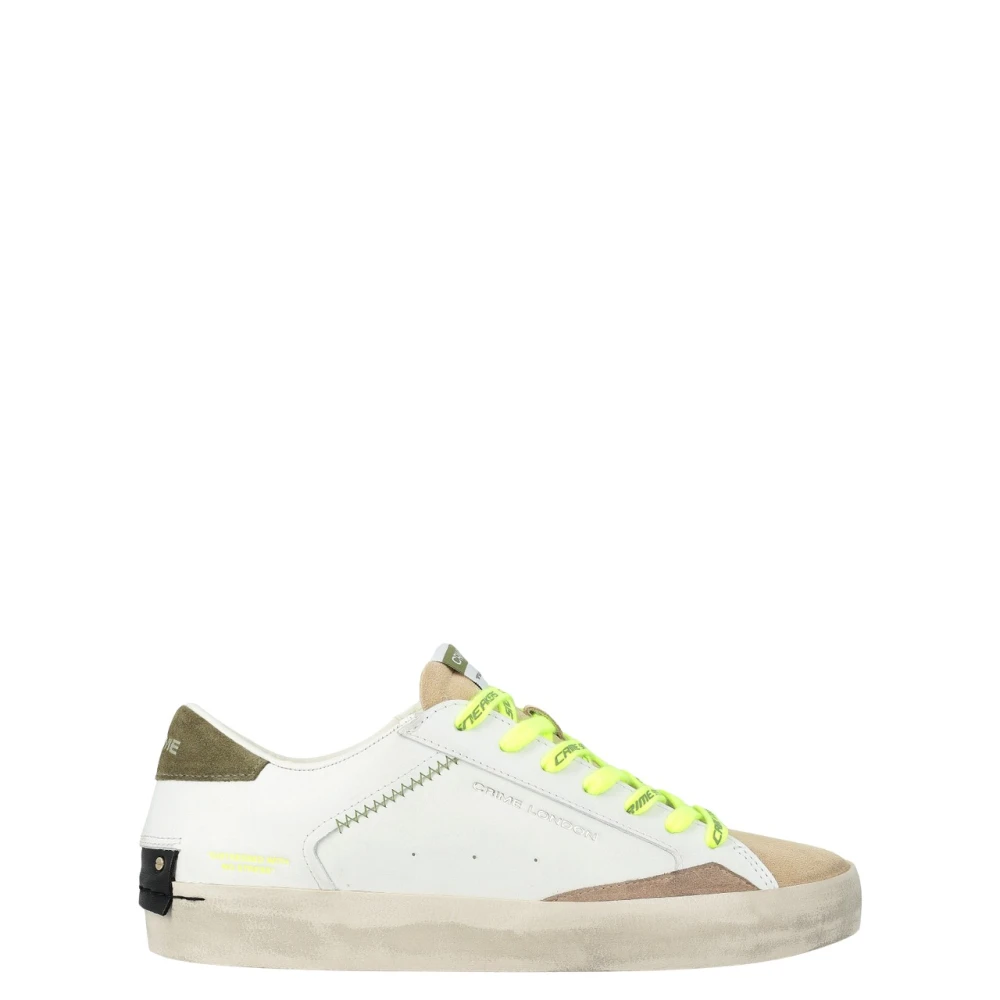 Crime London White Sneakers, Male, 8 Uk, Distressed Sneaker