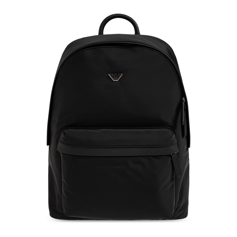 Emporio Armani Mannelijk Zwart Tassen Heren, One Size, Polyester, Logo Rugzak