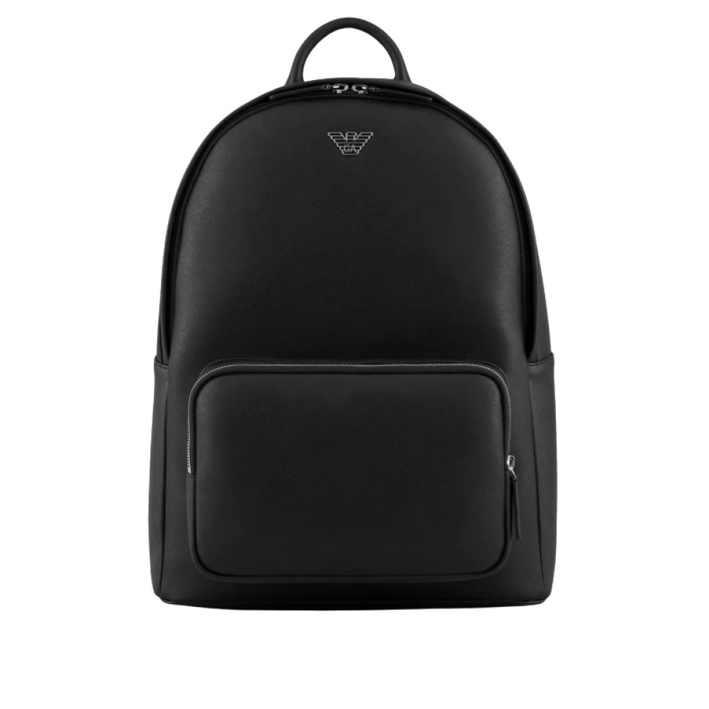 Emporio Armani Backpacks, Male, One Size, Roundshape Backpack Black