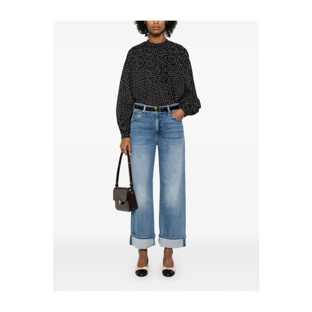 Mother Denim Dodger Jeans met Omgeslagen Zoom Blue Dames