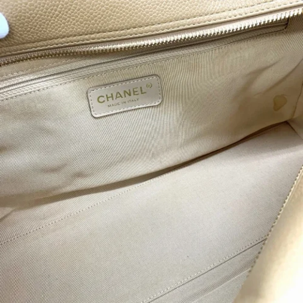 Chanel Vintage Pre-owned Leather chanel-bags Beige Dames