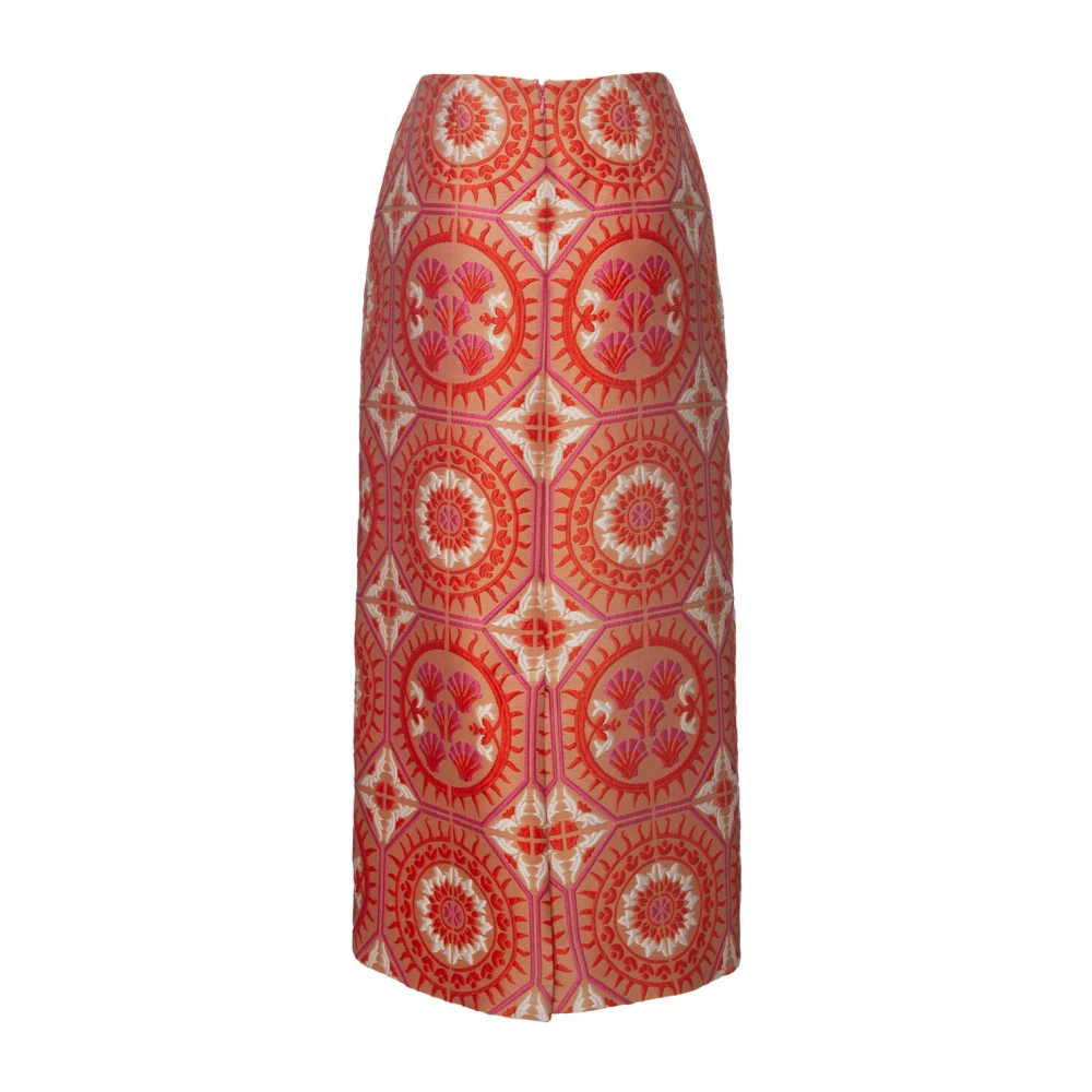 La DoubleJ Zon Jacquard Potlood Rok Orange Dames