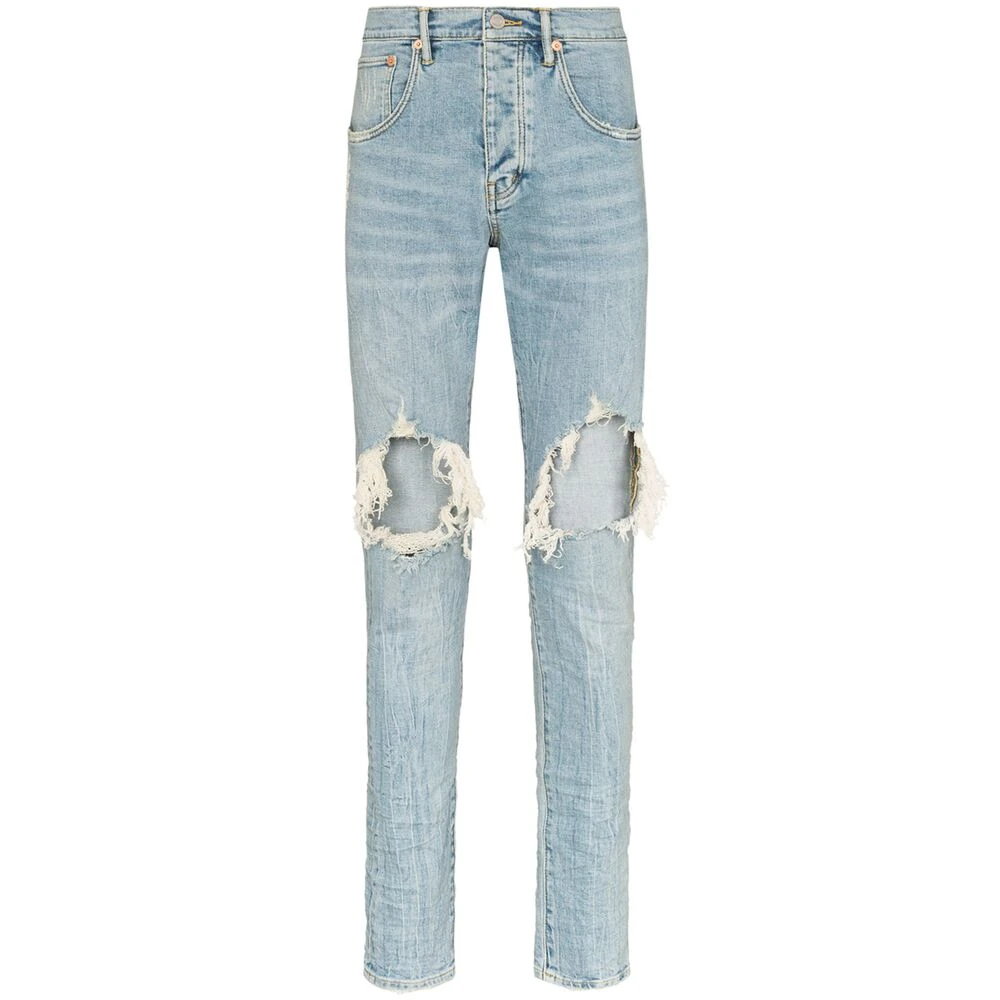 Purple Brand Slim Fit Distressed Jeans Blue Heren