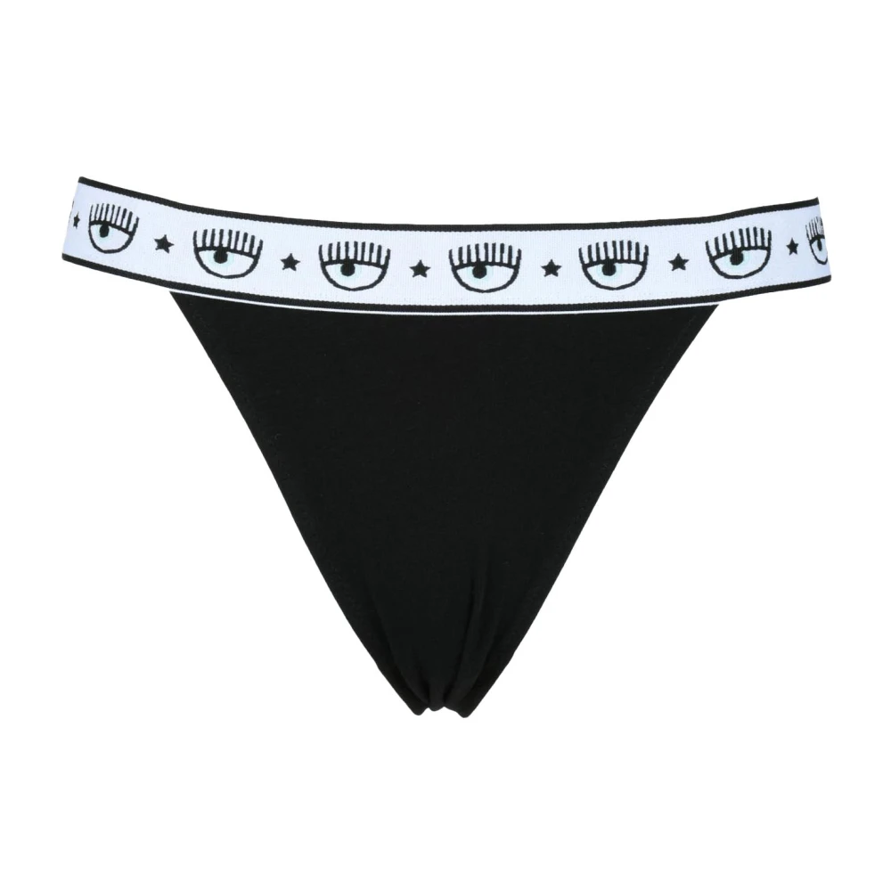 Chiara Ferragni Collection Stijlvol Katoen Elastaan Accessoire Black Dames