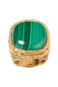 Miki Malachite gold plated ring