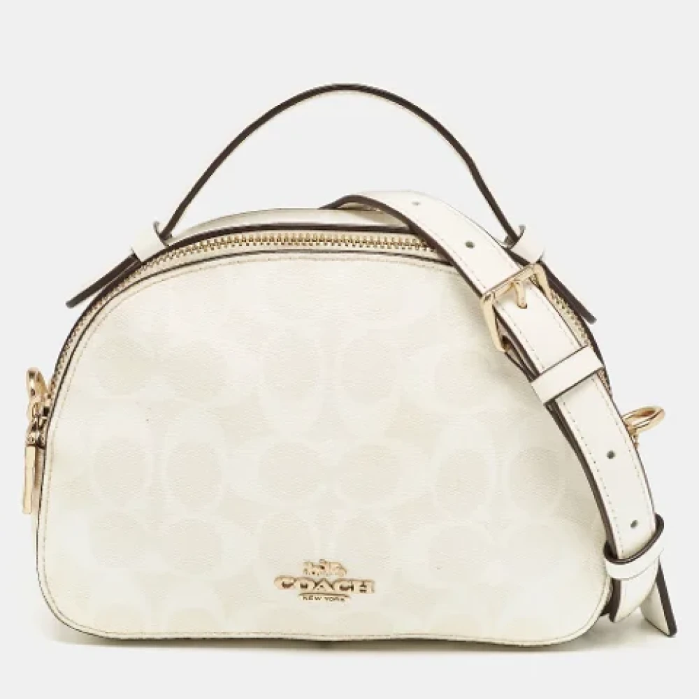 Coach Pre-owned Coated canvas handbags White Dames