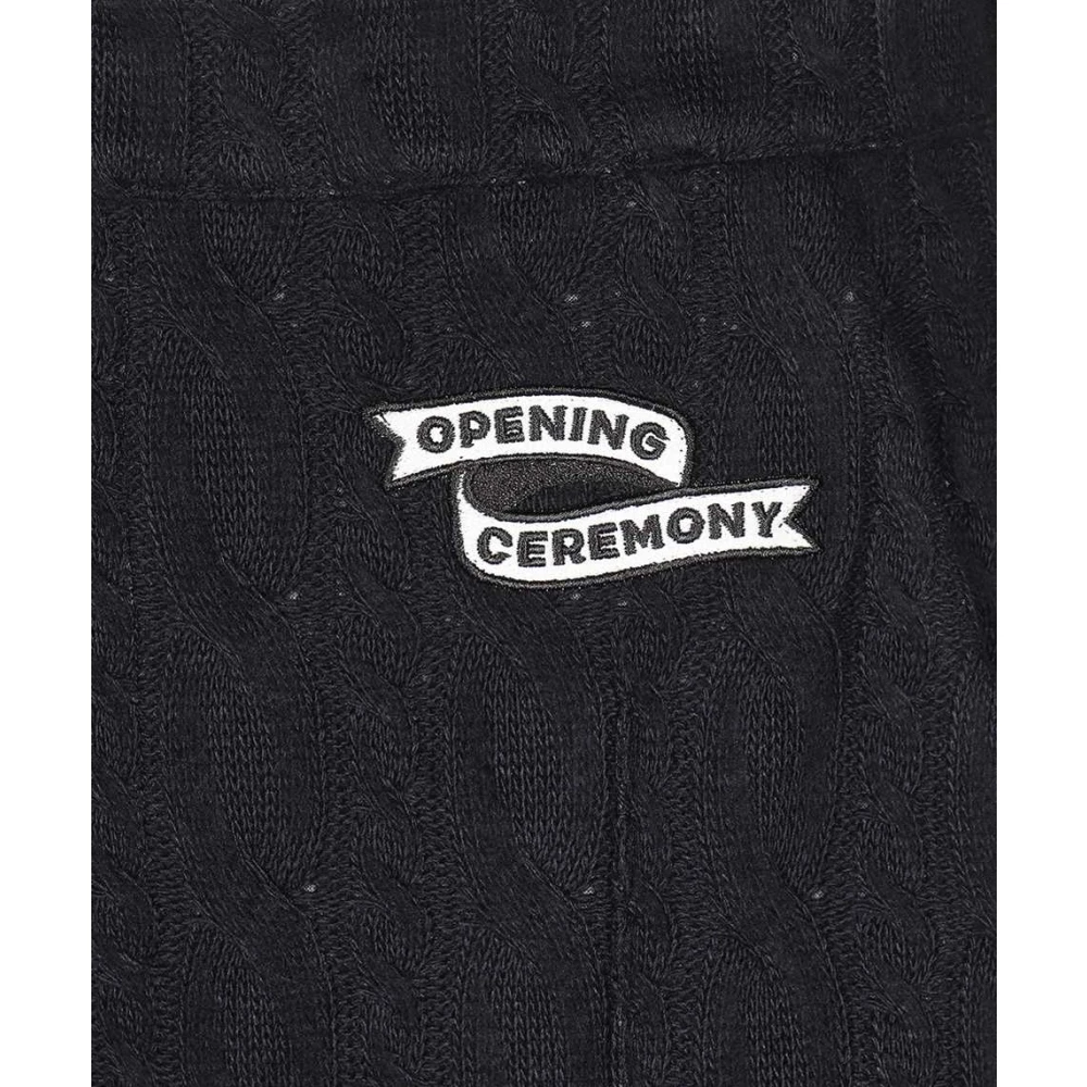 Opening Ceremony Gebreide broek met kabelpatroon en logo patch Blue Heren