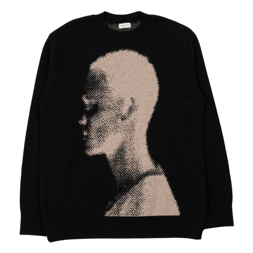 Dries Van Noten Face Jacquard Crewneck Sweater in Zwart Black Heren