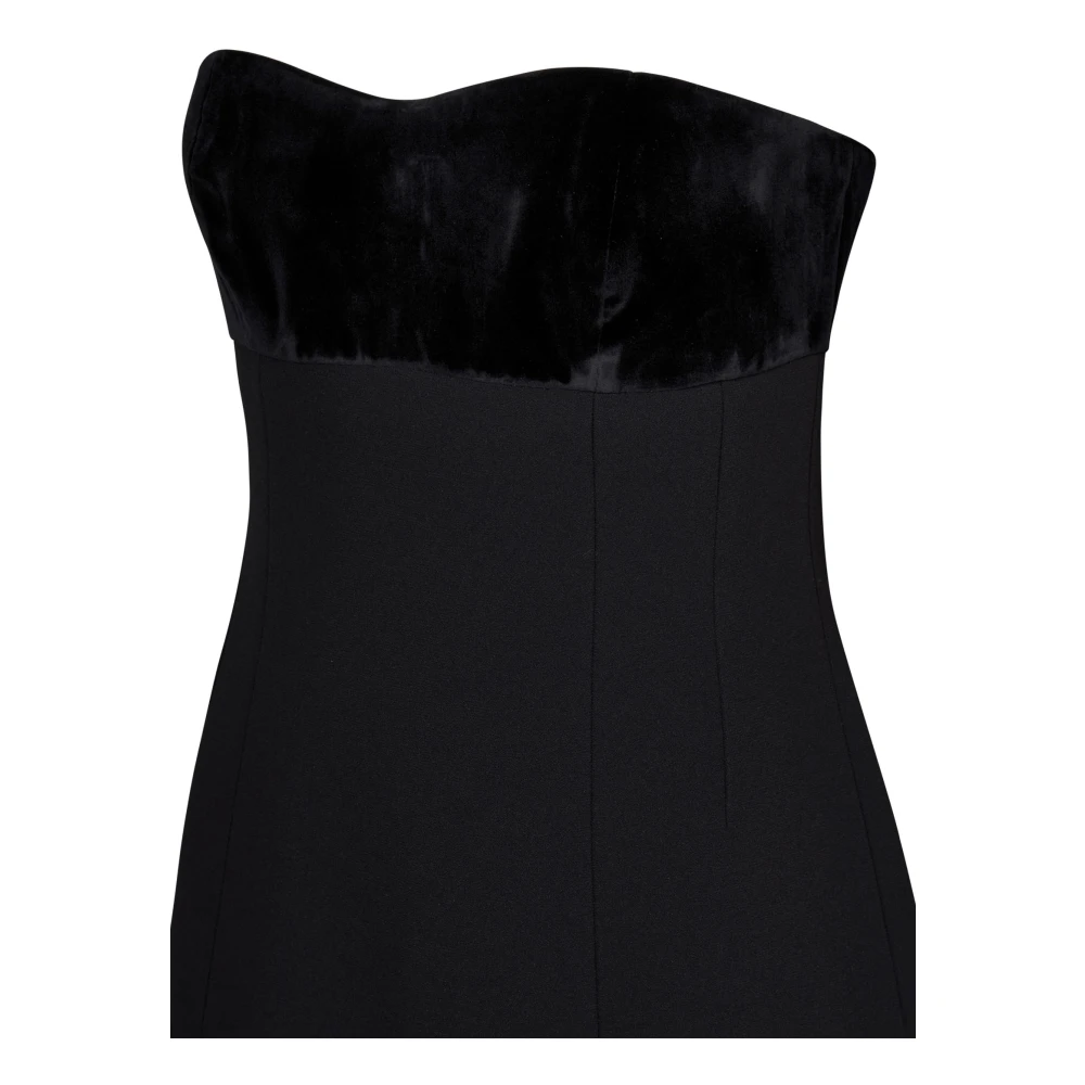 Max Mara Strapless Sweetheart Neckline Zwarte Jurk Black Dames