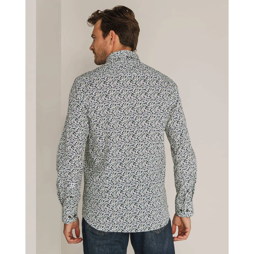 State of Art Gedrukte Pop Lange Mouw Shirt White Heren