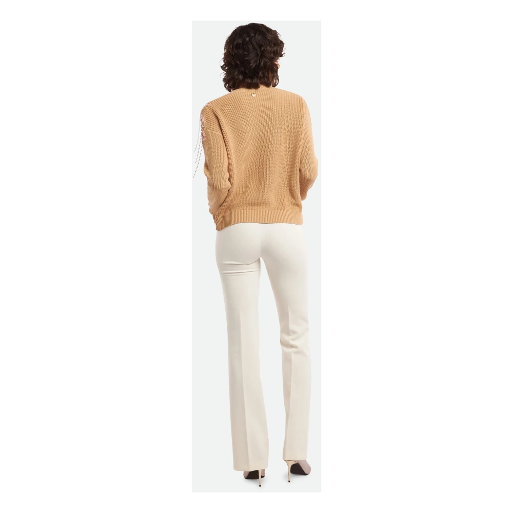 Twinset Beige Bloemen Top met Versiering Beige Dames