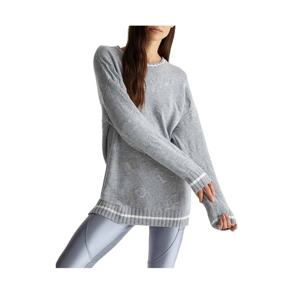 Liu Jo Elegante Grijze Maxi Sweater Gray Dames