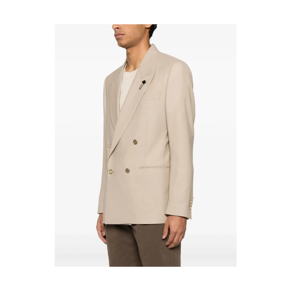 Lardini Beige Jas met Schoudervullingen Beige Heren