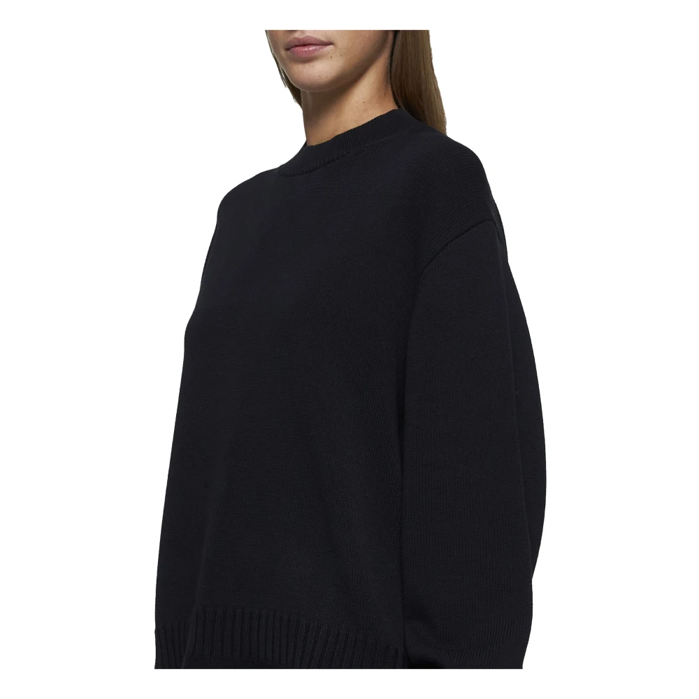 Studio Nicholson Rib Crew Neck Gebreide Kleding voor Vrouwen Black Dames