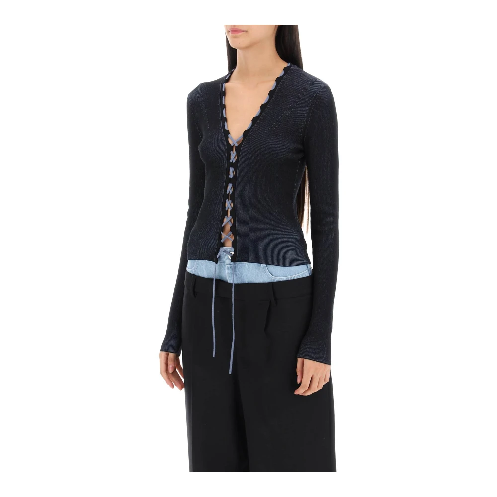 Dion Lee Tweekleurige vetercardigan Black Dames