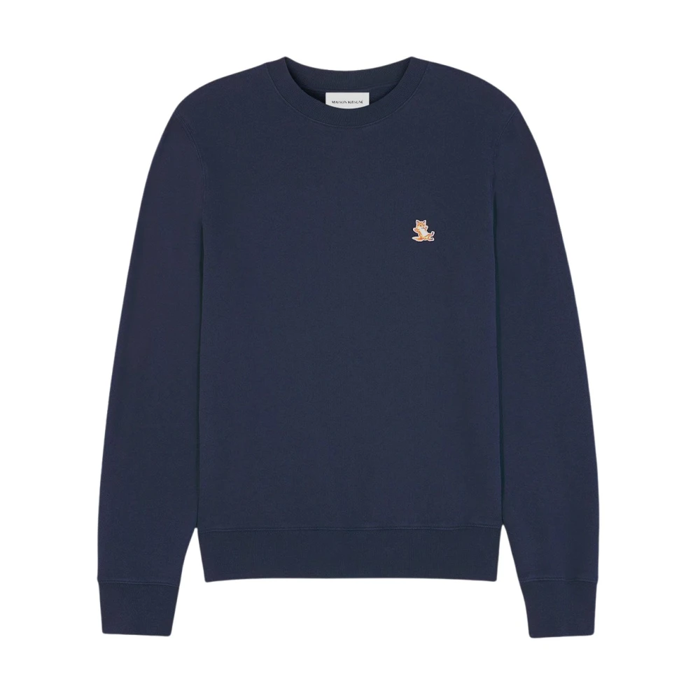Maison Kitsuné Vos Katoenen Sweatshirt Blue Heren