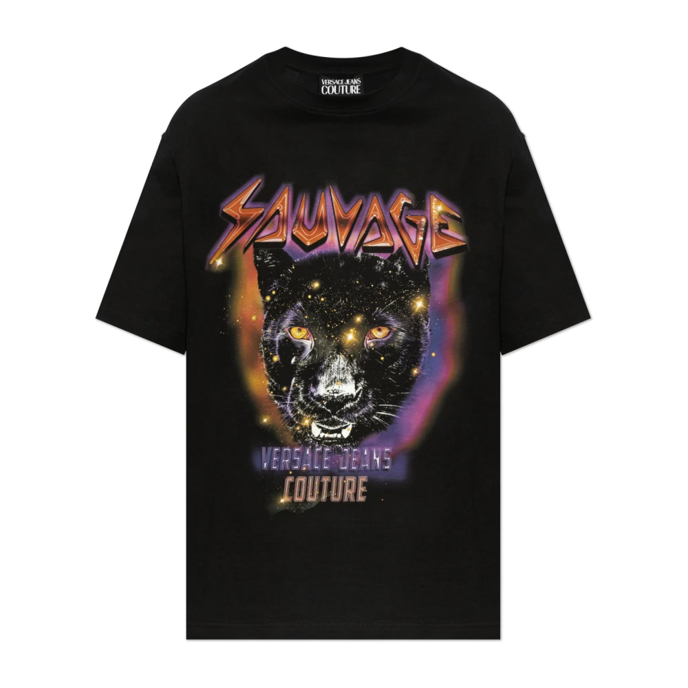 Versace Jeans Couture Bedrukt T-shirt Black Heren
