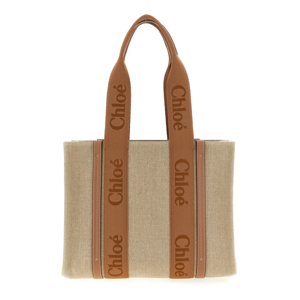 Chloé Brown Woody Medium Shopping Bag - Female - Shopping Bags - One Size - Bags