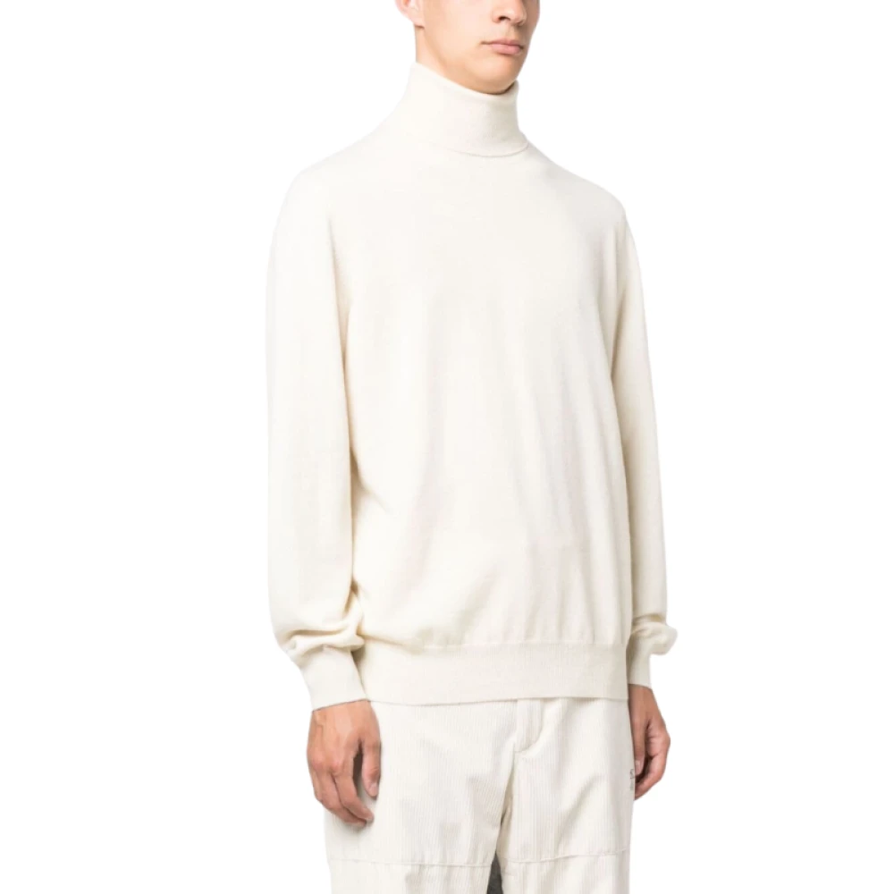 BRUNELLO CUCINELLI Fijngebreide Cashmere Coltrui Beige Heren