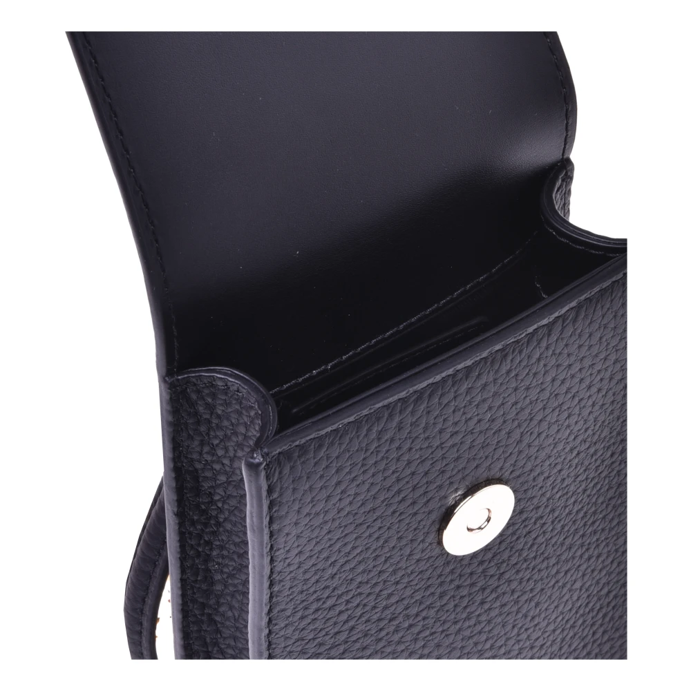 Baldinini Phone holder in black tumbled leather Black Dames