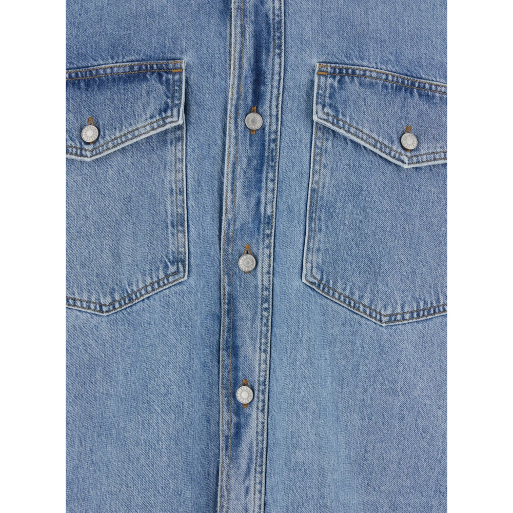 Agolde Lichtblauwe Denim Overhemd Klassieke Kraag Blue Heren