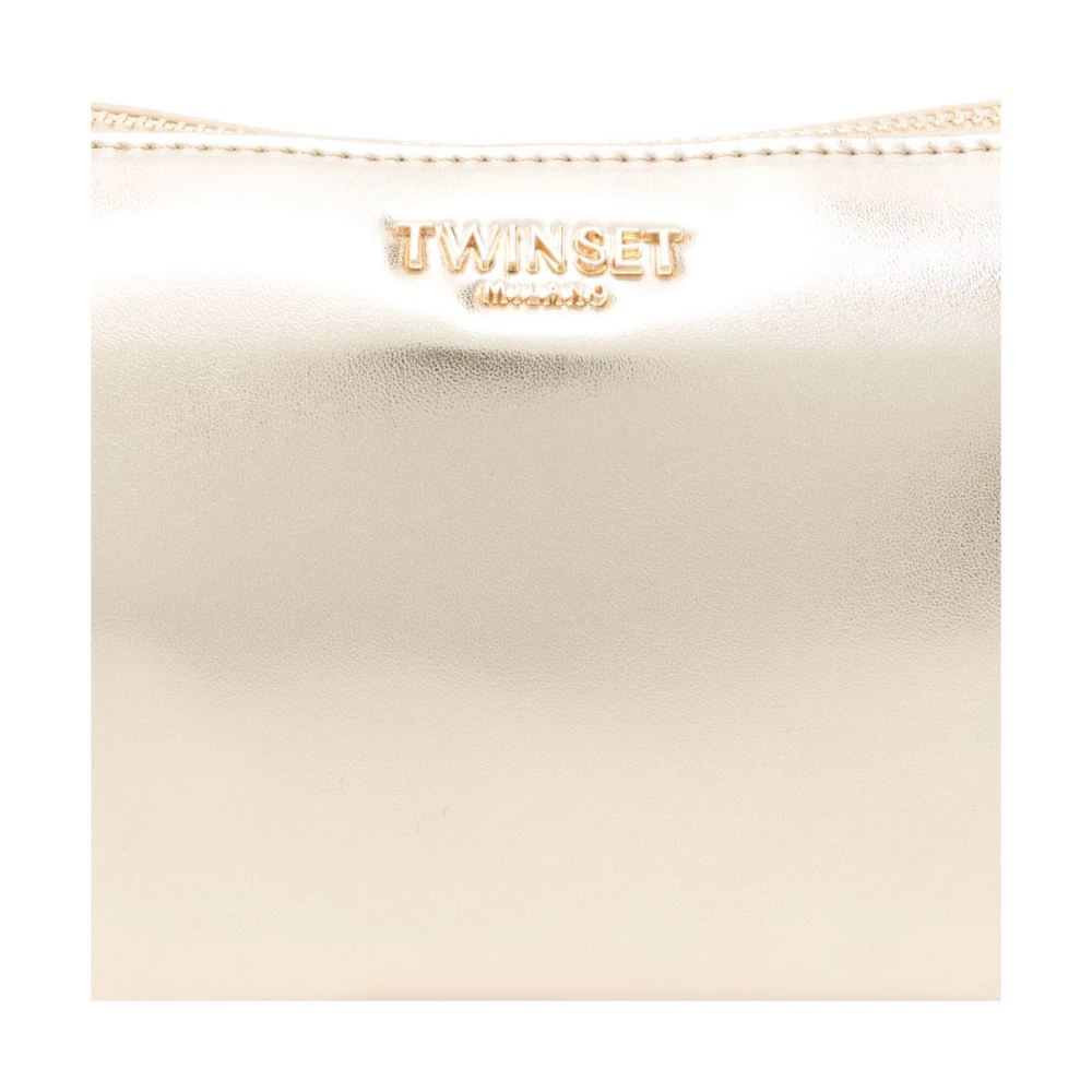 Twinset Chique Leren Schoudertas met Ketting Yellow Dames