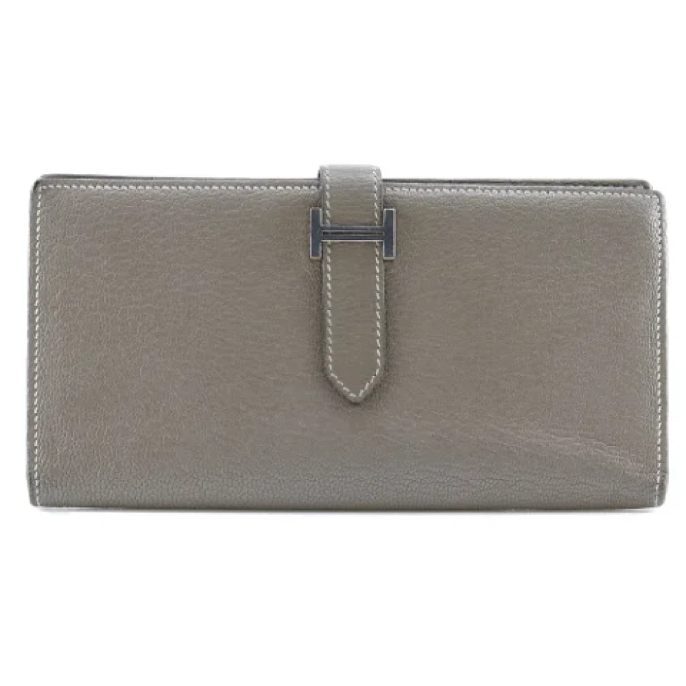 Hermès Vintage Pre-owned Leather wallets Gray Dames