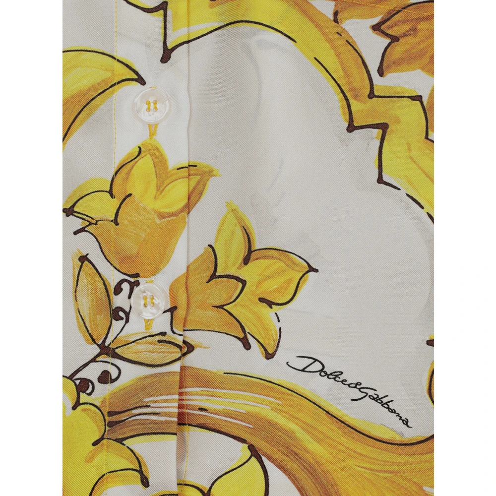 Dolce & Gabbana Zijden Crop Shirt Yellow Dames