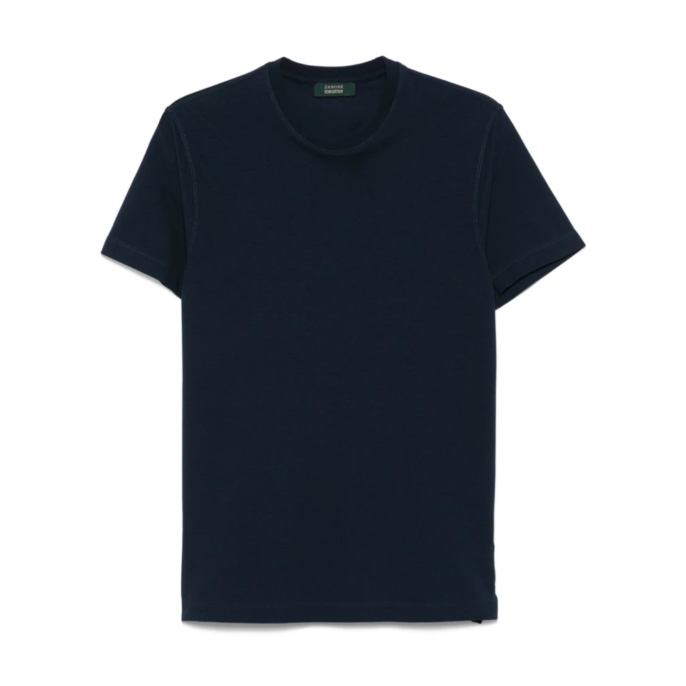 Zanone Blauw T-shirt voor mannen Blue Heren