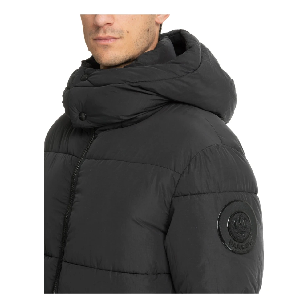Barrow Zip-Up Gewatteerde Jas met Afneembare Capuchon Black Heren