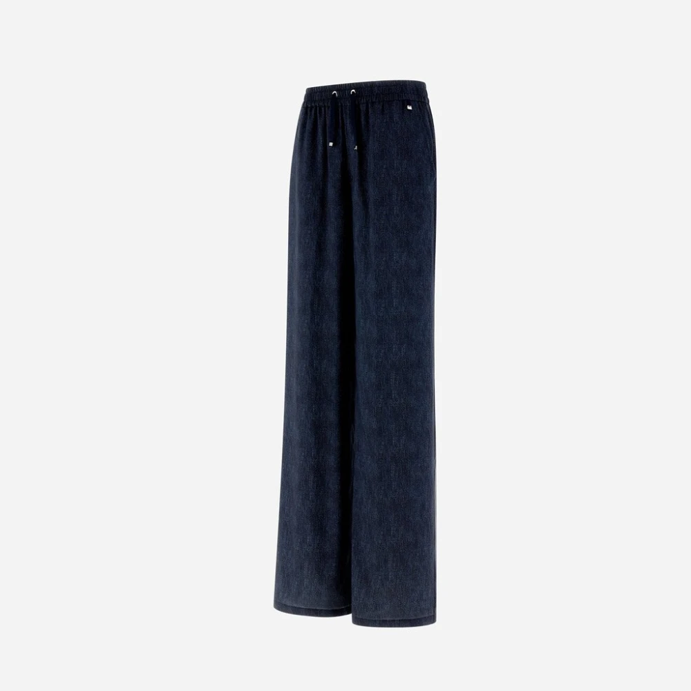 Herno Wijde Broek Blue Dames