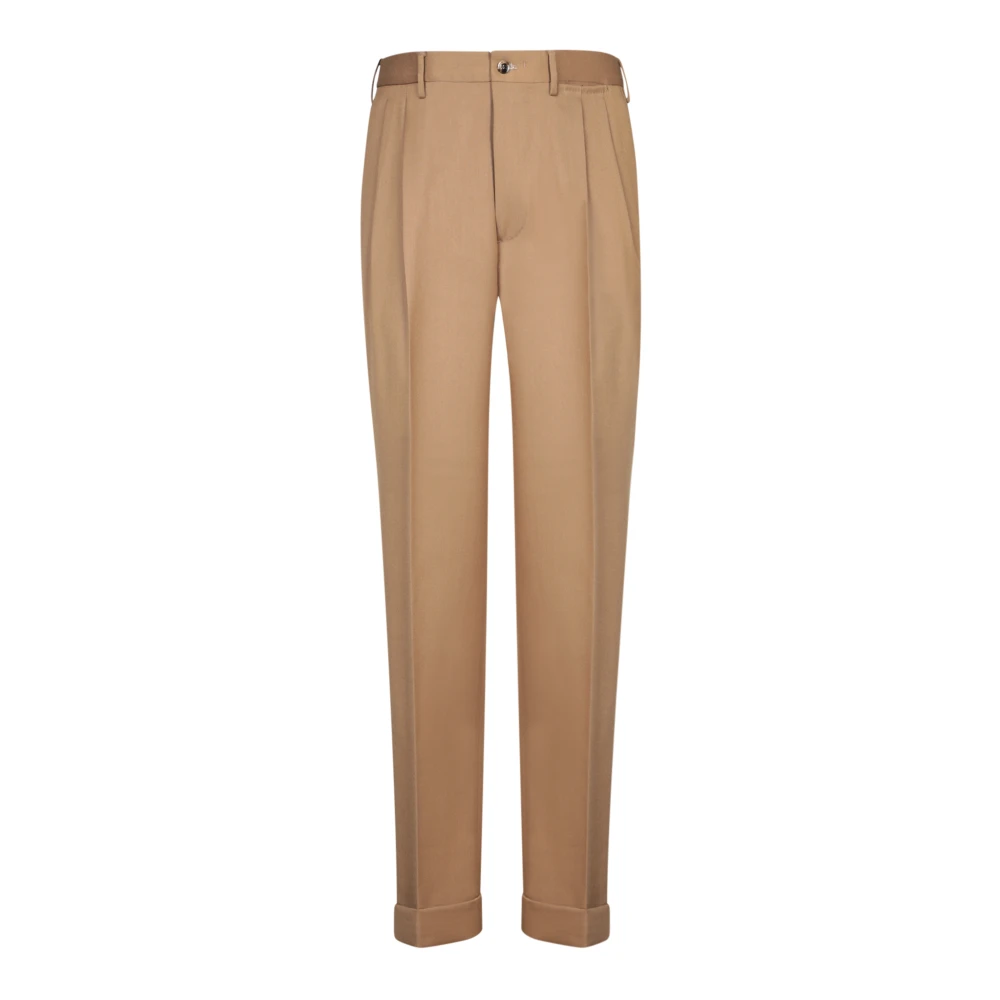 Dell'oglio Beige Op Maat Gemaakte Broek voor Mannen Beige Heren