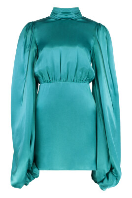 satin-dress-with-balloon-sleeves