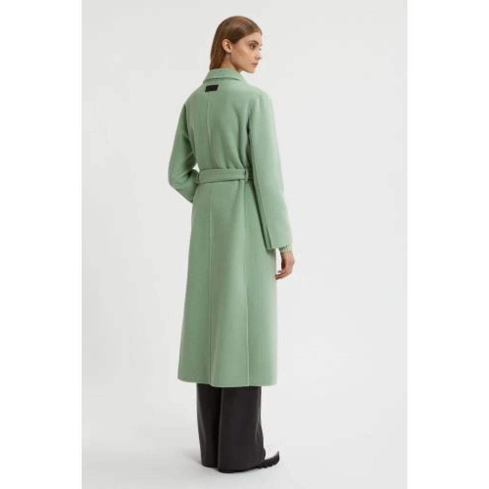 Ermanno Scervino Groene Wollen Jas Dubbele Stof Green Dames