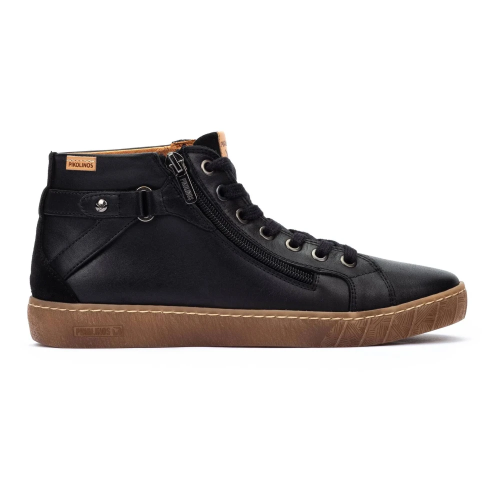 Pikolinos Zwarte Leren Dames Sneaker Dames Schoenen