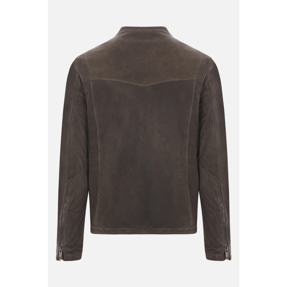 Giorgio Brato Grijze Biker Leren Jas Gray Heren