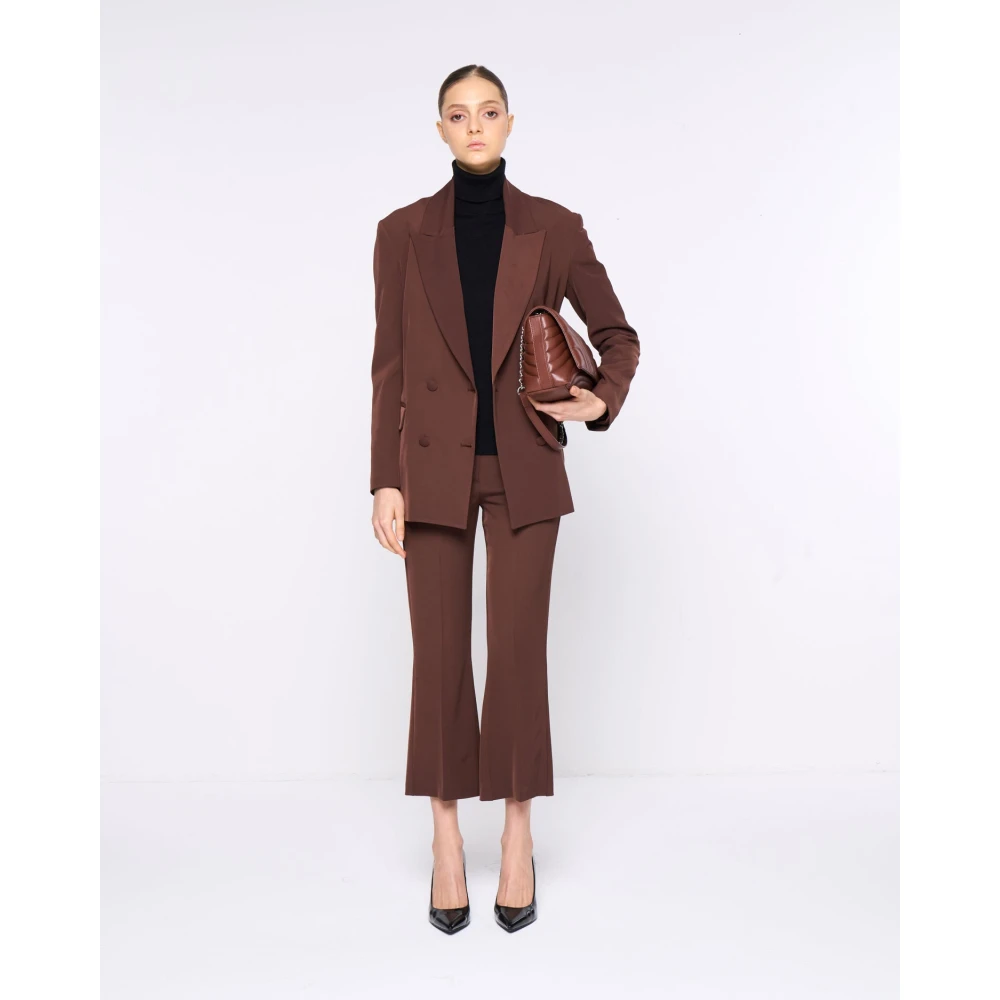 Silvian Heach Dubbelrijige getailleerde blazer met pieklapel Brown Dames