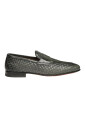 chaussures-plates-vertes-en-cuir-tisse-a-la-main