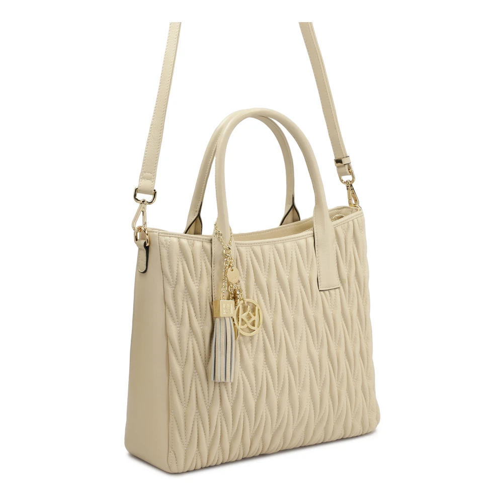 Kazar Ruime handtas gemaakt van indrukwekkend gedecoreerd leer Beige Dames