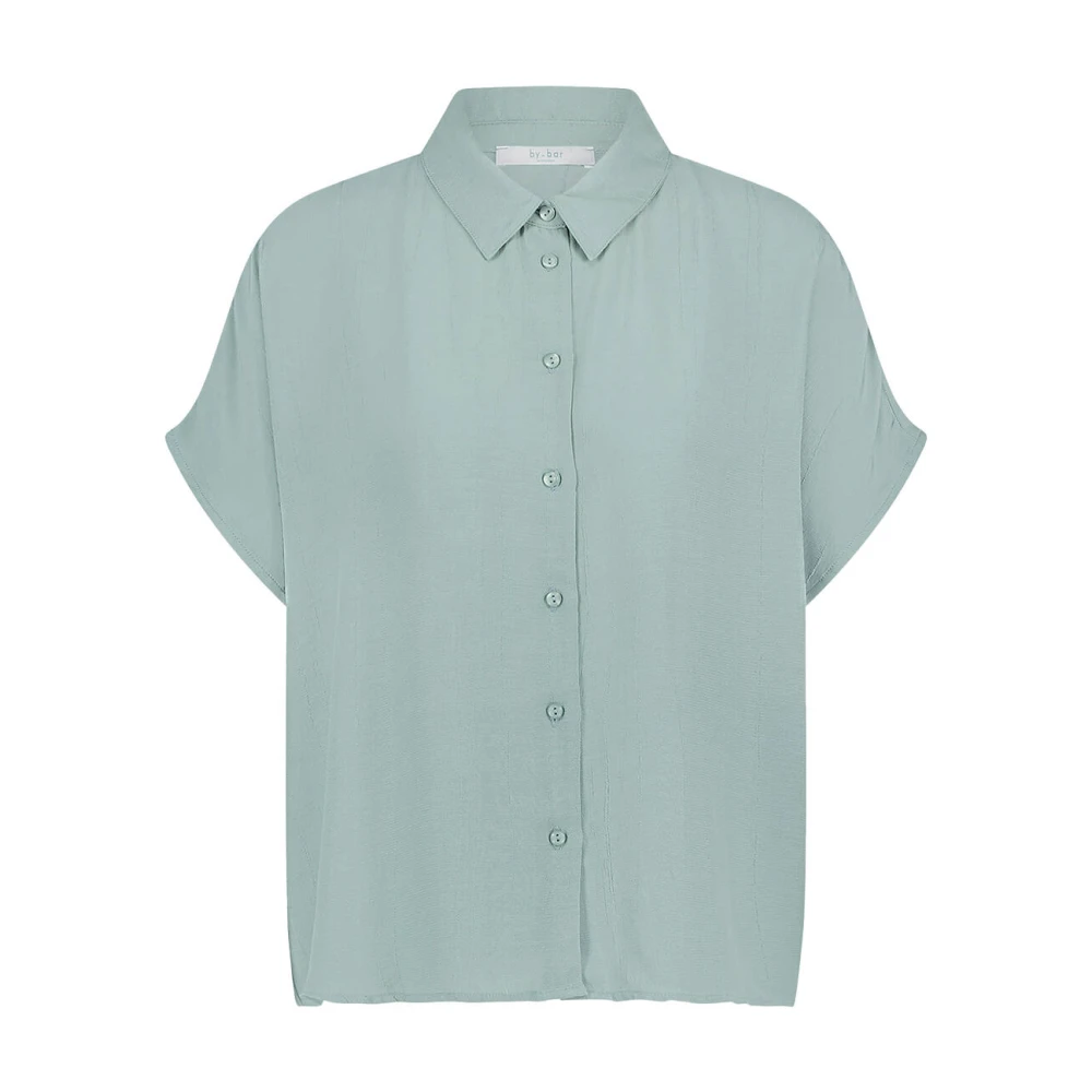 By-Bar Karly Viscose Blouse Korte Mouw Blue Dames