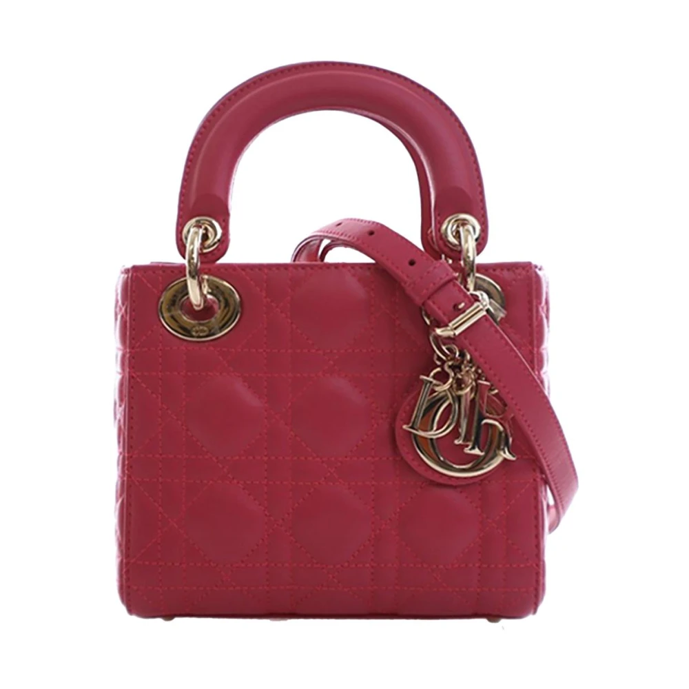 Dior Vintage Women's Pink Pre-Owned Quilted Leather Satchel