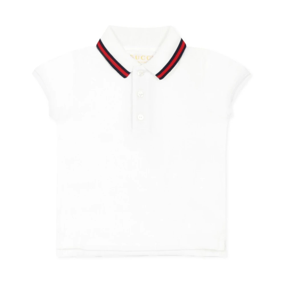 Gucci Unisex Kids White Kids Short Sleeve T-Shirts, 9 M, Kids Polo Shirt Stretch Style