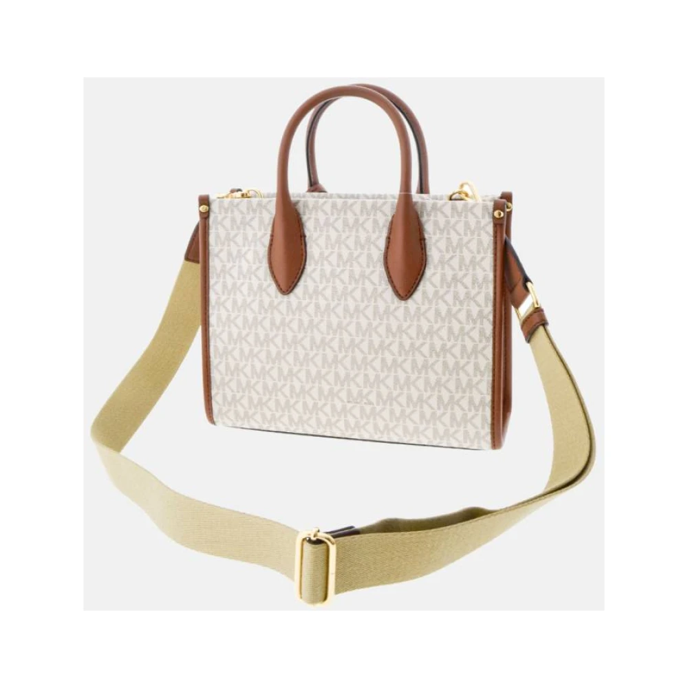 Michael Kors Vanilla Shoppingtas Mirella met Gouden Slot White Dames