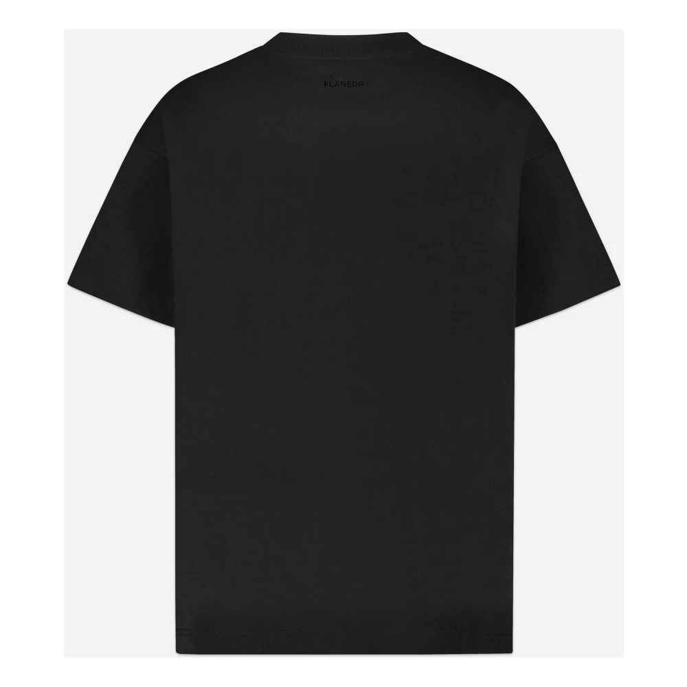 Flâneur Waterverf Bloemen T-Shirt Zwart Black Heren